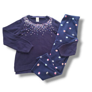 Gymboree 7/8 Sequin Sweater Outfit Set Woodland Weekend